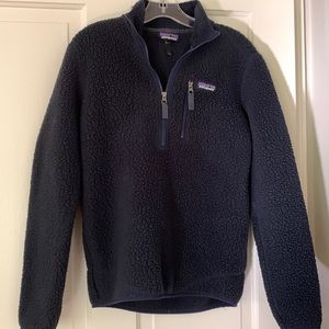 Patagonia fleece - navy Sherpa half zip